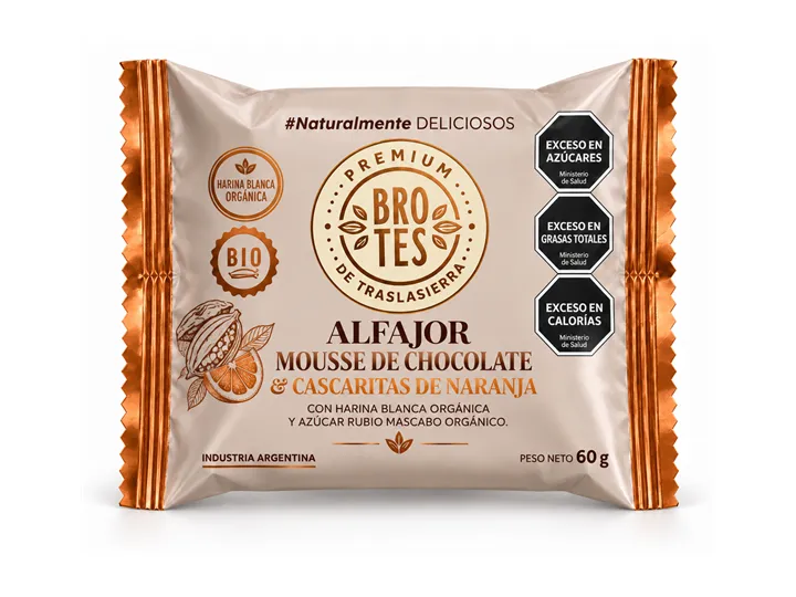 ALFAJOR BROTES MOUSSE DE CHOCOLATE Y NARANJA